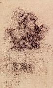 LEONARDO da Vinci Study Fur the Trivulzio-monument oil painting
